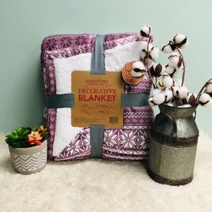 Berkshire | Decorative Blanket | Purple & White | Queen (PM_B52)